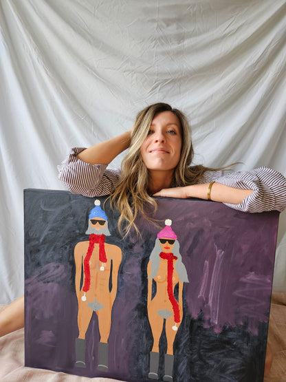 'Filthy Animals' original oil painting
