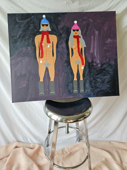 'Filthy Animals' original oil painting